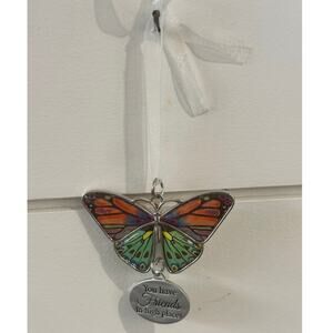 Colorful Butterfly Car Charm Ornament-'You Have Friends in High Places"